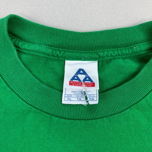 Vintage Green T-Shirt Adult XL Blank Custom Basic Crewneck Casual Cotton Mens - Picture 5 of 8